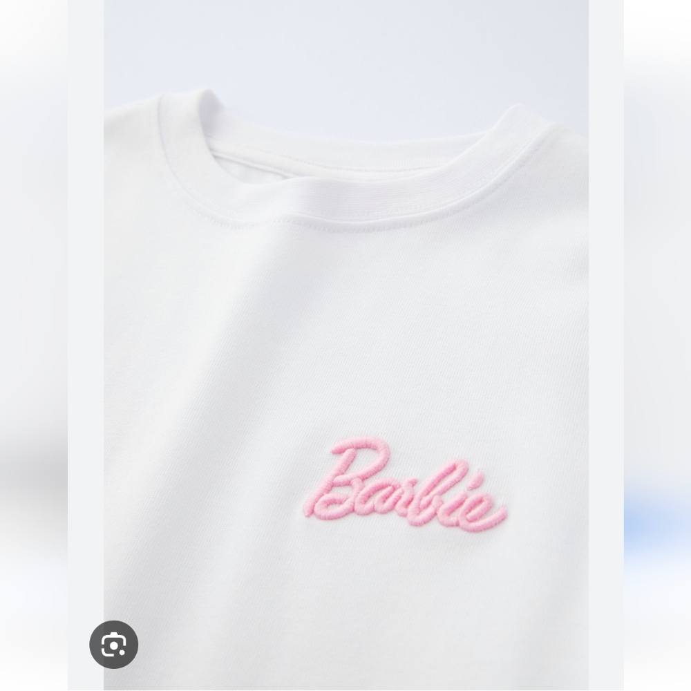 Zara Barbie embroidery logo t-shirt S